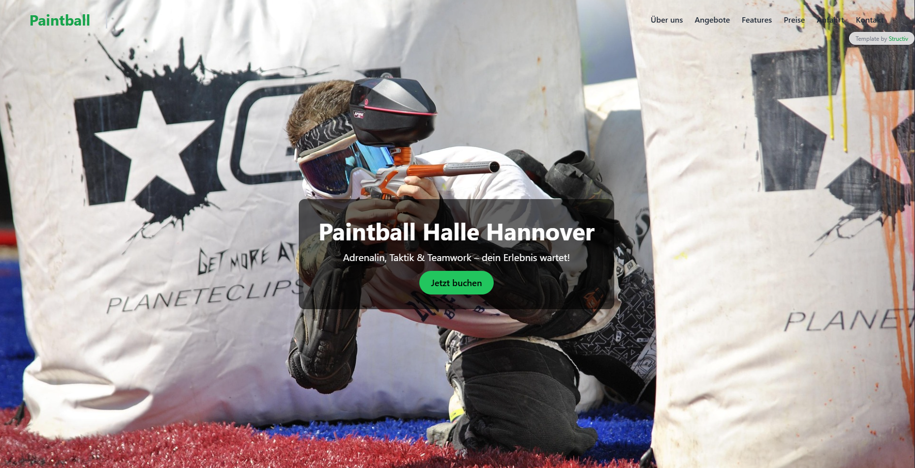 Website für 'Paintballunternehmen'