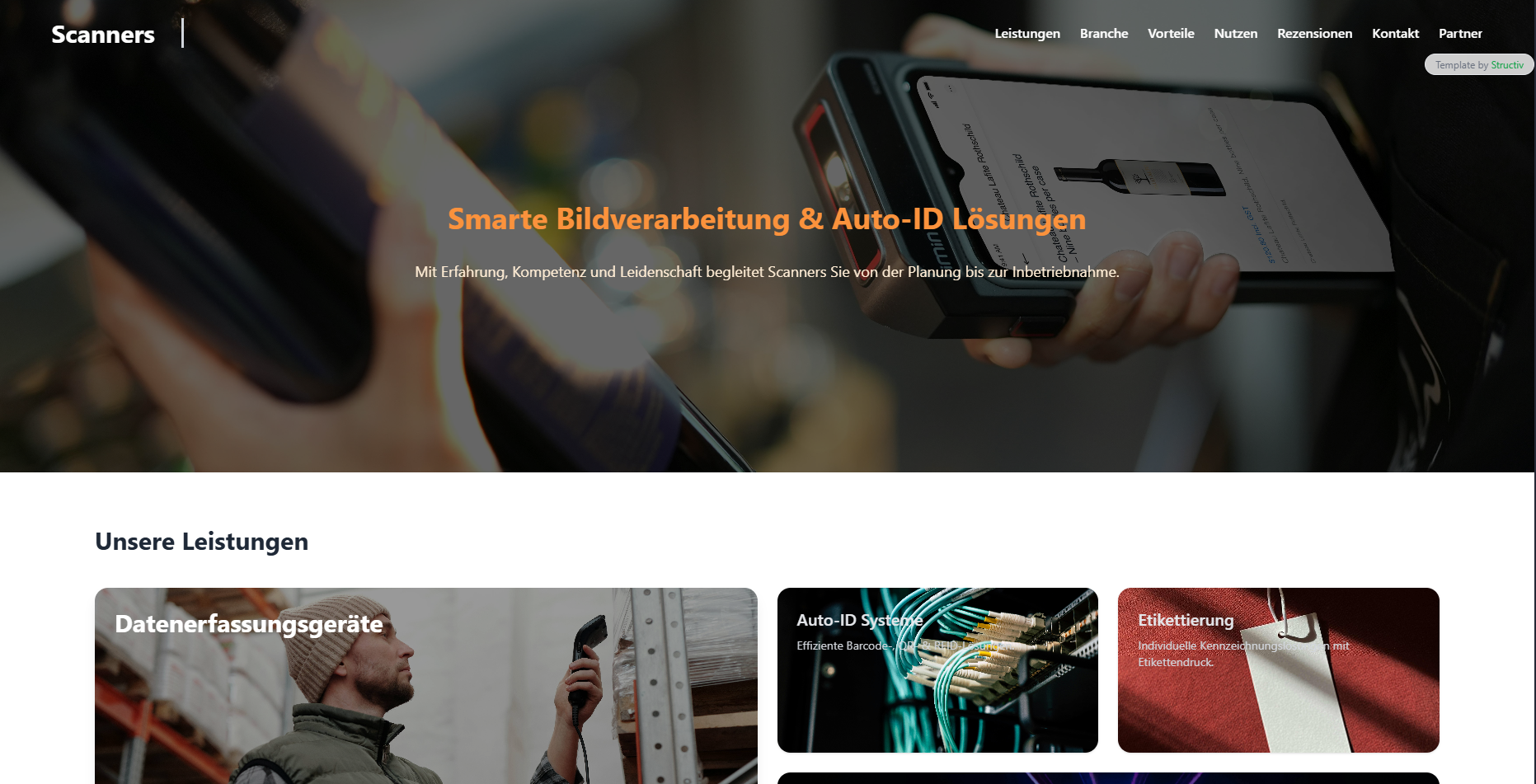 Website für 'Datenerfassungsunternehmen'